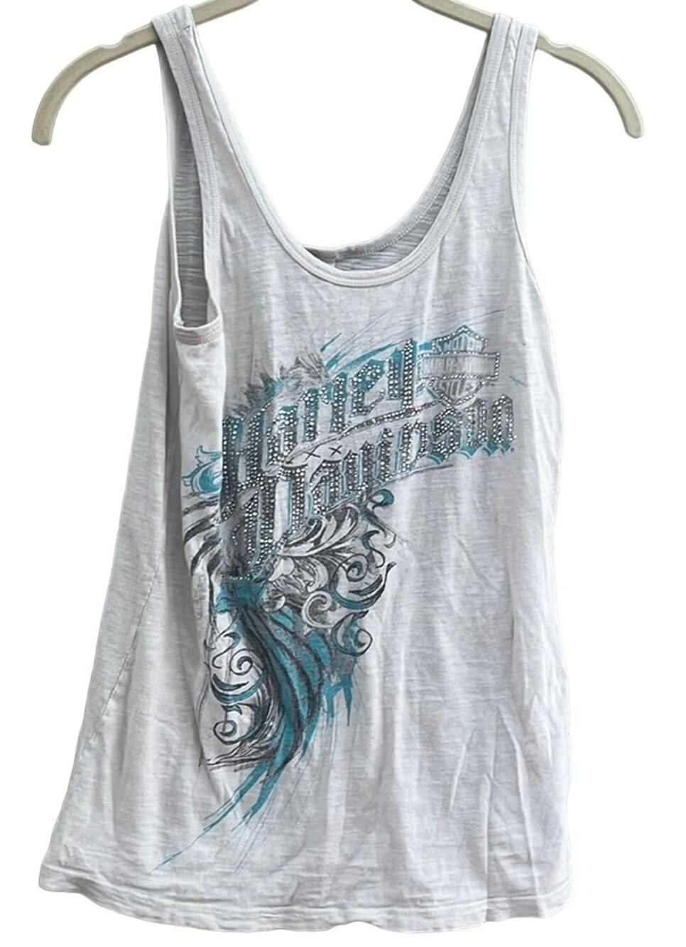 Harley-Davidson Bling White 2015 Tank Top Bluegrass Louisville Kentucky-Small